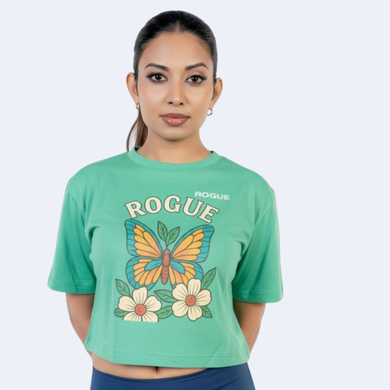 Butterfly Bloom Crop Green