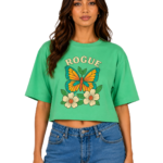 Butterfly Bloom Crop green