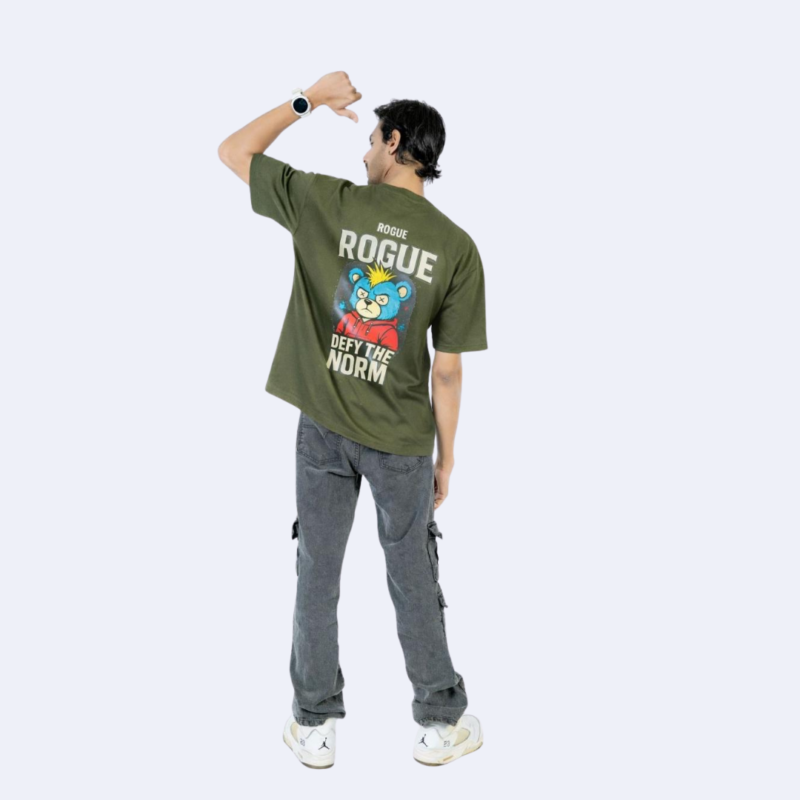 Defy the Norm Bear Tee Green M