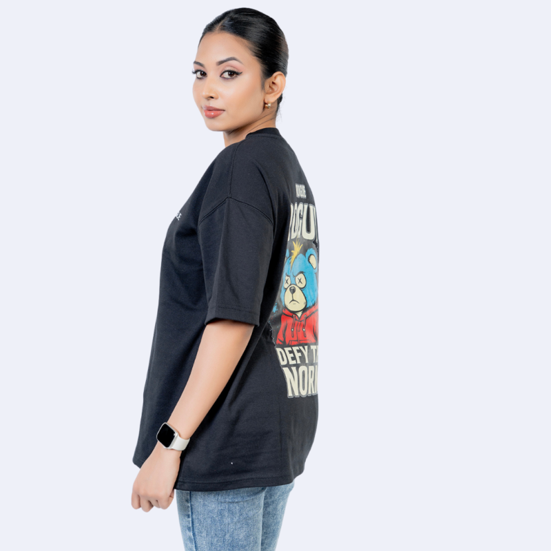 Defy the Norm Bear Tee black F