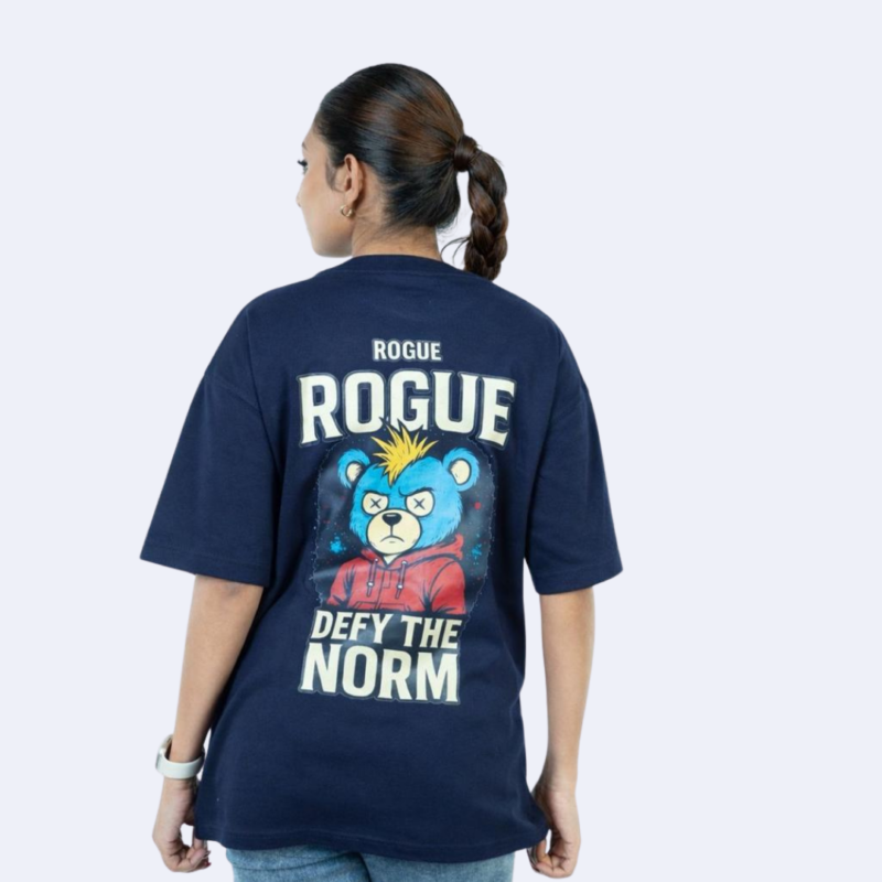 Defy the Norm Bear Tee blue