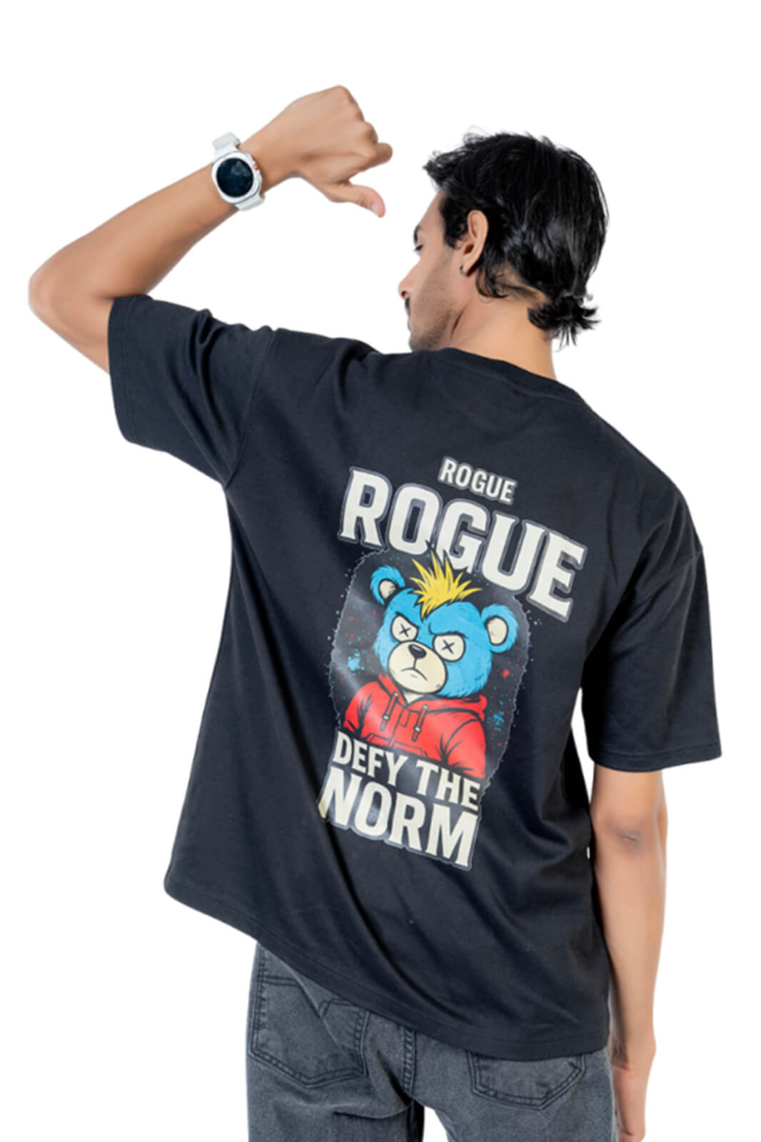 Defy the Norm Bear Tee Black M